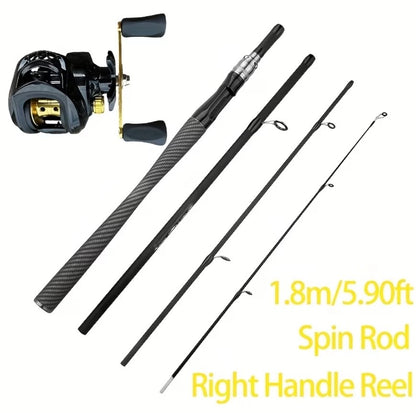 1.8m/5.90ft Spin Rod with left and Right Handle Reel