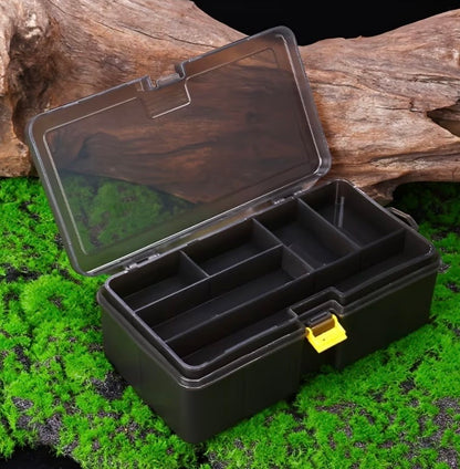Plastic Storage Box with Adjustable Dividers"*, often marketed specifically as a *fishing tackle box* or *tackle organizer*.