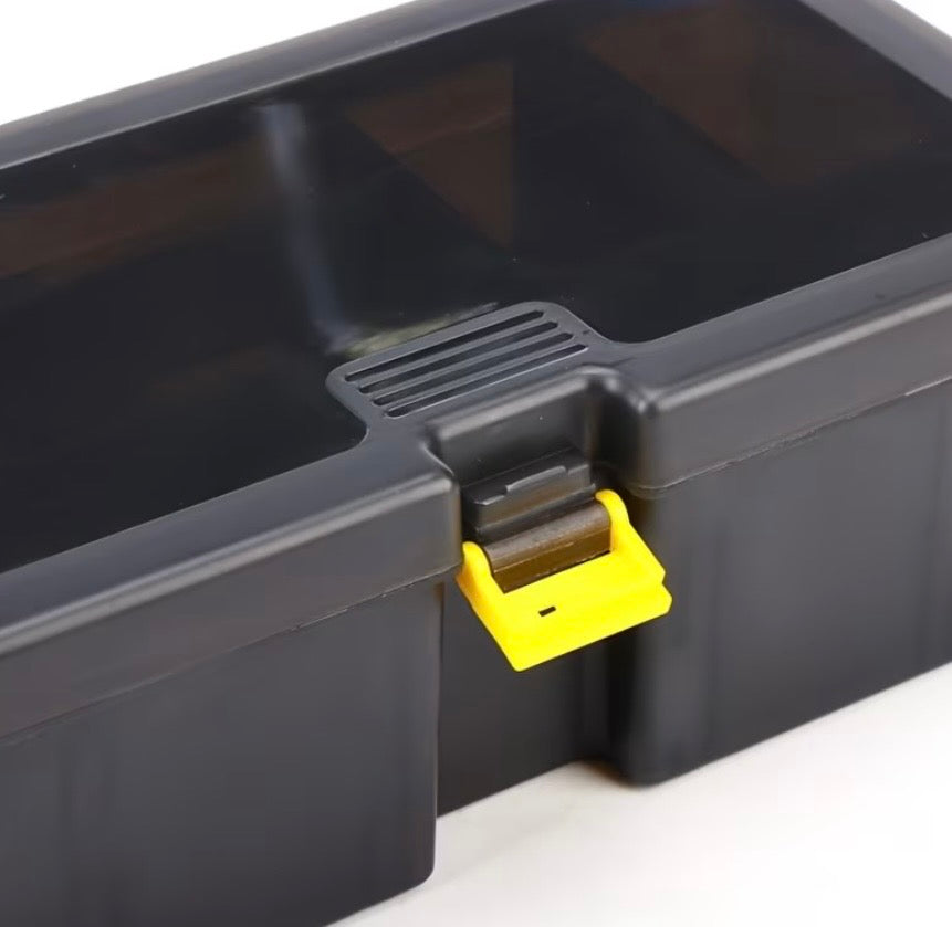 Plastic Storage Box with Adjustable Dividers"*, often marketed specifically as a *fishing tackle box* or *tackle organizer*.