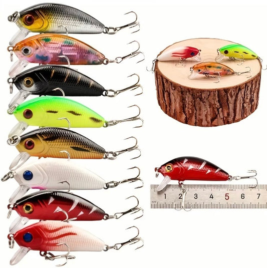 43-Piece Fishing Lure Set – Multi-Colored Hard Bait Assorted Crankbaits with Triple Hooks