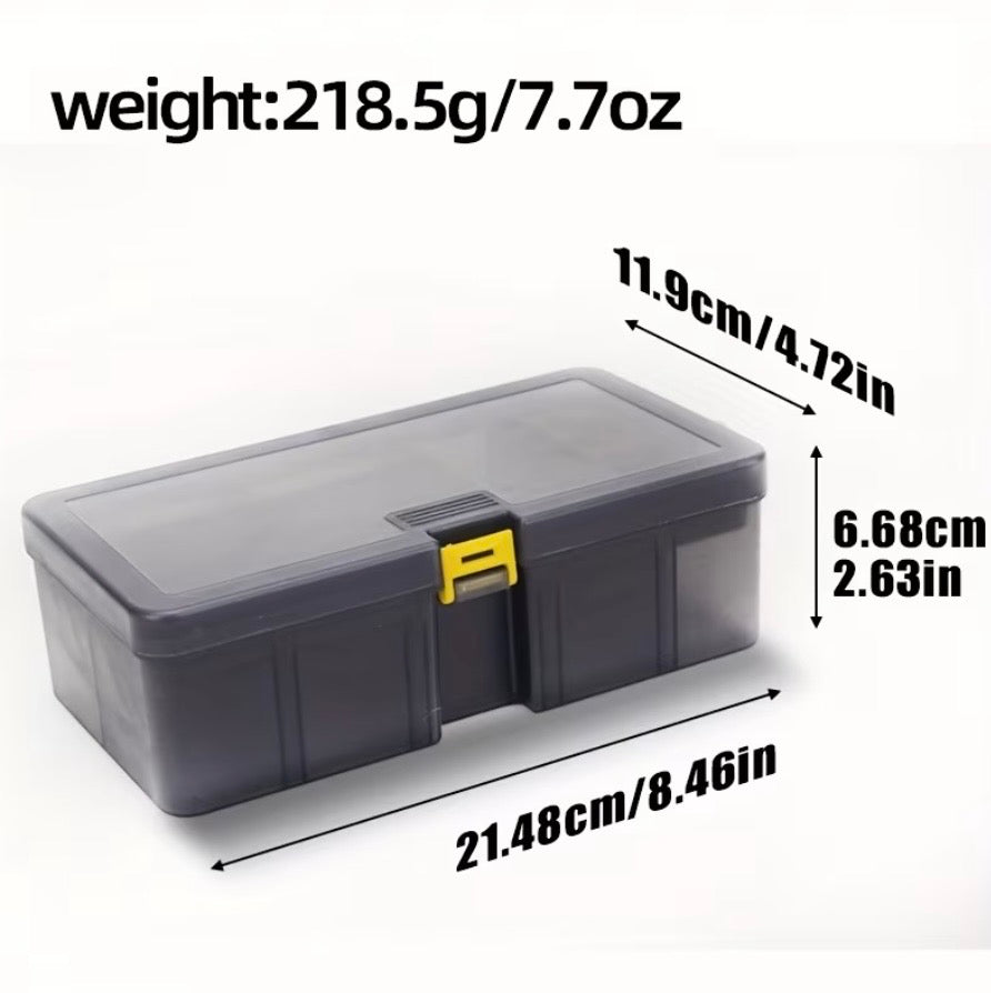 Plastic Storage Box with Adjustable Dividers"*, often marketed specifically as a *fishing tackle box* or *tackle organizer*.