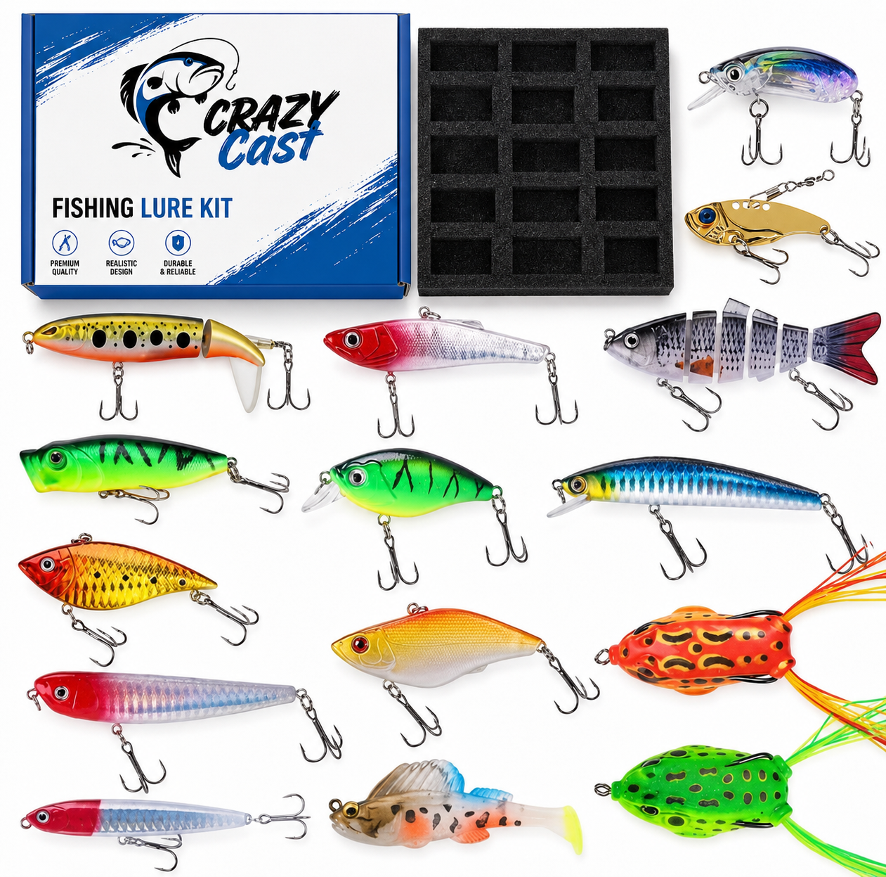 🎣 Crazy Cast Fishing Lure Kit – The Ultimate Angler's Gift Set