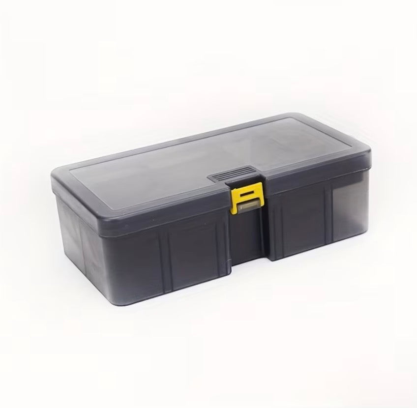 Plastic Storage Box with Adjustable Dividers"*, often marketed specifically as a *fishing tackle box* or *tackle organizer*.