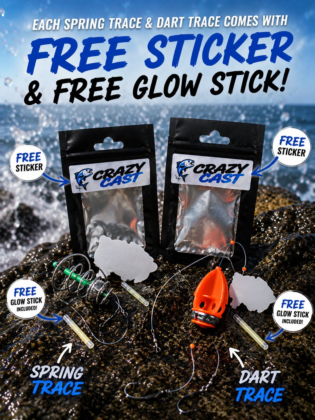 🎣 Crazy Cast Trace Pack – Spring Trace & Dart Trace (Millie Bomb Setup)